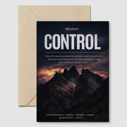 Mindset Control Motivational Quote Mountain Dark
