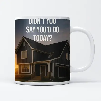 Discipline Quote House Sunset Motivational Art
