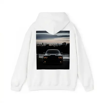 Dodge Challenger Black Night City Skyline