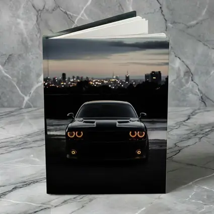 Dodge Challenger Black Night City Skyline