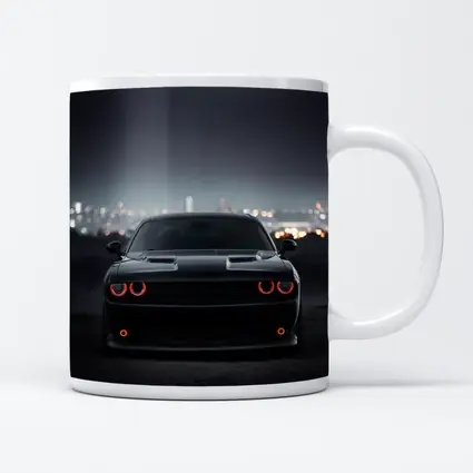 Dodge Challenger Black Night City Backdrop