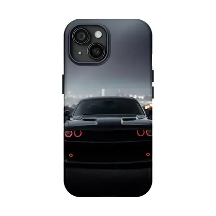 Dodge Challenger Black Night City Backdrop