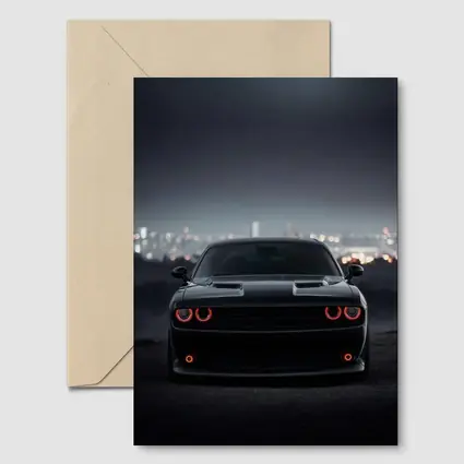 Dodge Challenger Black Night City Backdrop