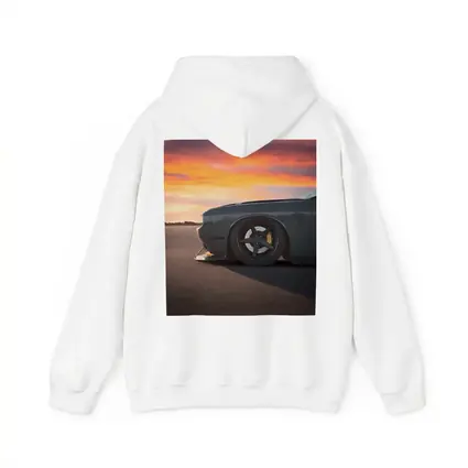Dodge Challenger Slammed at Fiery Sunset