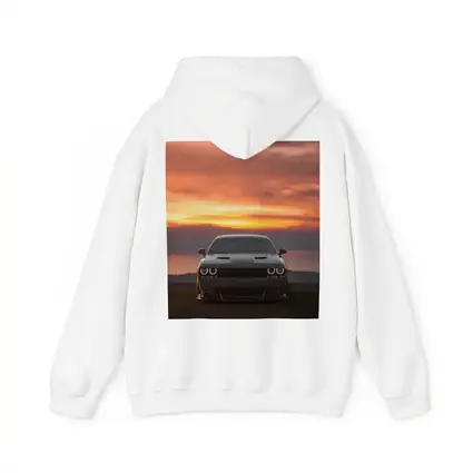 Dodge Challenger Hellcat Sunset Sky Background