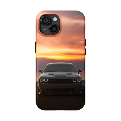 Dodge Challenger Hellcat Sunset Sky Background