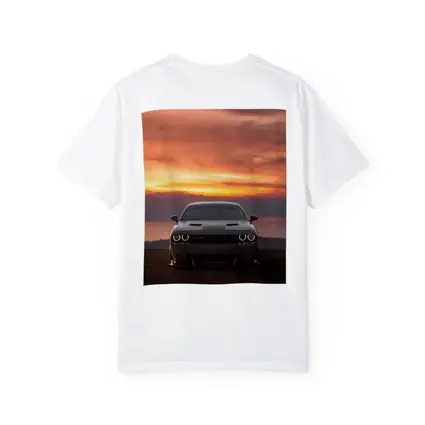Dodge Challenger Hellcat Sunset Sky Background