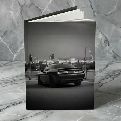 Dodge Challenger Black White City Night