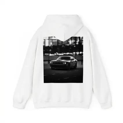 Dodge Challenger Black White City Night