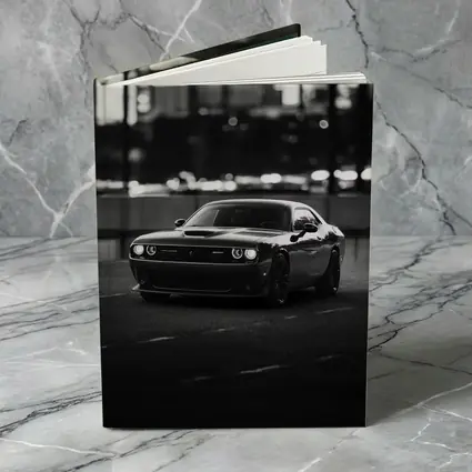Dodge Challenger Black White City Night