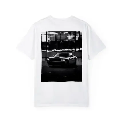 Dodge Challenger Black White City Night