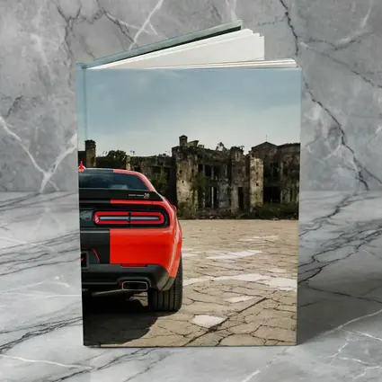 Dodge Challenger Red Rear Abandoned Building