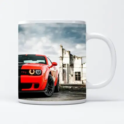 Dodge Challenger Red Abandoned Urban Background