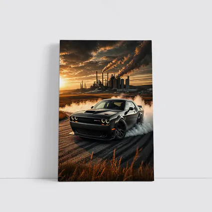 Dodge Challenger SRT Hellcat Burnout Sunset