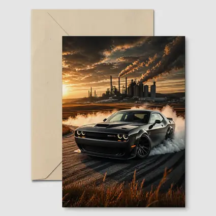 Dodge Challenger SRT Hellcat Burnout Sunset