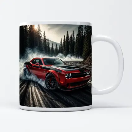 Dodge Challenger SRT Hellcat Drifting Forest Road