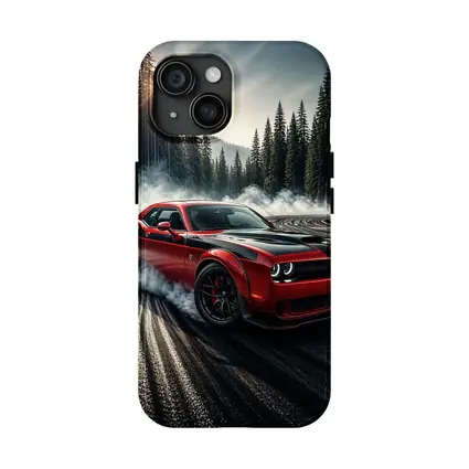 Dodge Challenger SRT Hellcat Drifting Forest Road