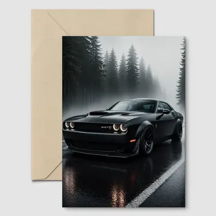 Dodge Challenger SRT Hellcat Rainy Forest