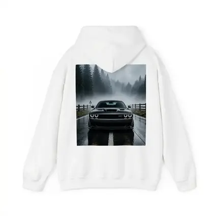 Dodge Challenger SRT On Foggy Forest Road