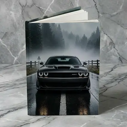 Dodge Challenger SRT On Foggy Forest Road