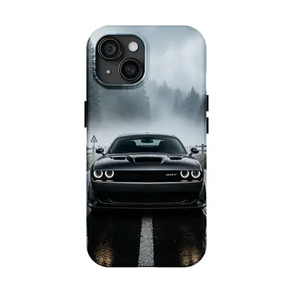 Dodge Challenger SRT On Foggy Forest Road