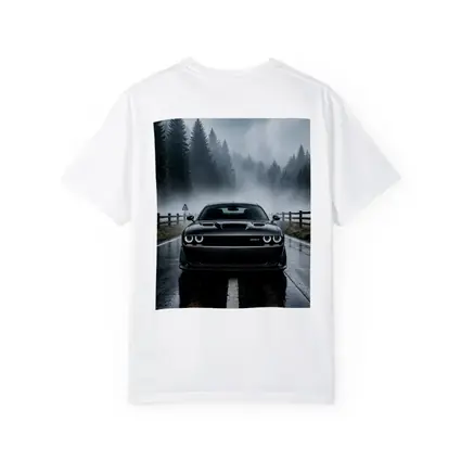Dodge Challenger SRT On Foggy Forest Road