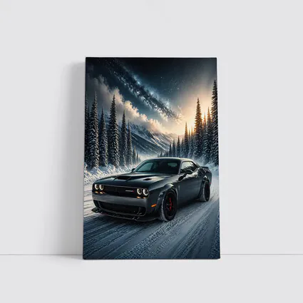 Dodge Challenger SRT Hellcat Winter Night Scene