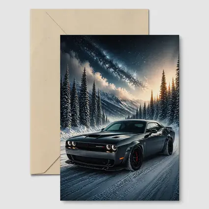 Dodge Challenger SRT Hellcat Winter Night Scene