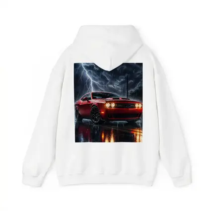 Dodge Challenger Red Storm Lightning Night