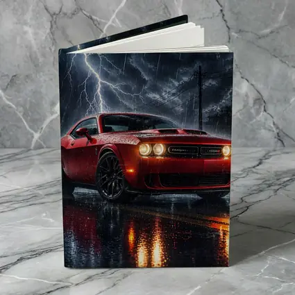 Dodge Challenger Red Storm Lightning Night