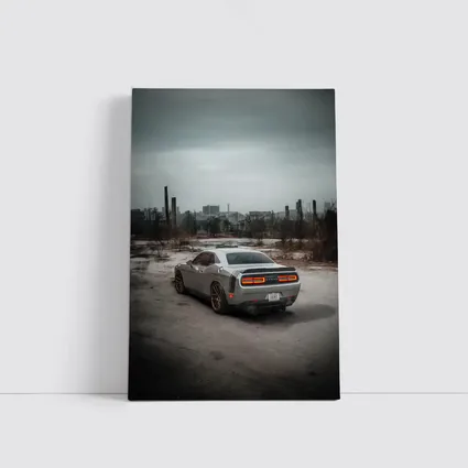 Dodge Challenger Gray Muscle Car Abandoned City