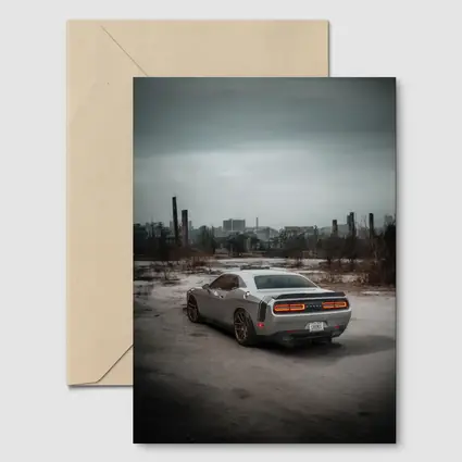 Dodge Challenger Gray Muscle Car Abandoned City