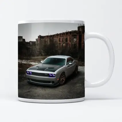 Dodge Challenger Silver Muscle Car Abandoned City