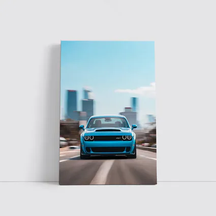 Dodge Challenger SRT Blue City Highway Drive