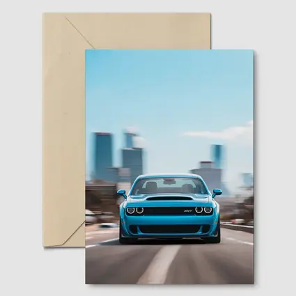 Dodge Challenger SRT Blue City Highway Drive