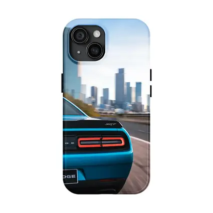 Dodge Challenger SRT Rear City Skyline