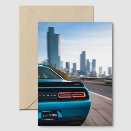Dodge Challenger SRT Rear City Skyline