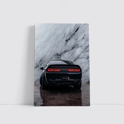 Dodge Challenger Hellcat Black Marble Background