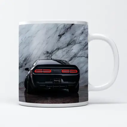 Dodge Challenger Hellcat Black Marble Background