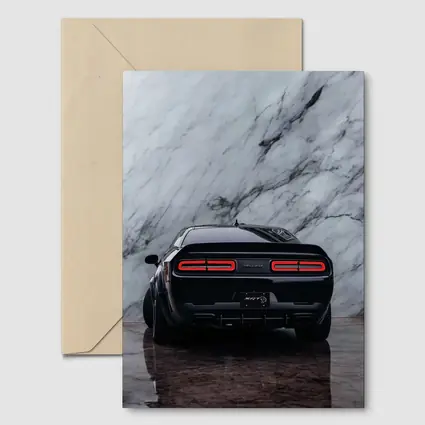 Dodge Challenger Hellcat Black Marble Background