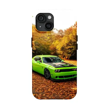 Dodge Challenger Green Muscle Car Autumn