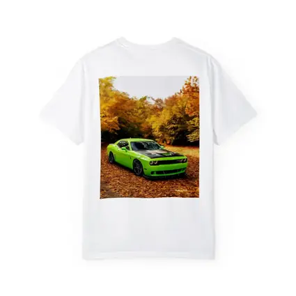 Dodge Challenger Green Muscle Car Autumn