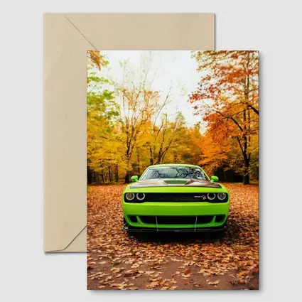 Dodge Challenger SRT Green Autumn Forest
