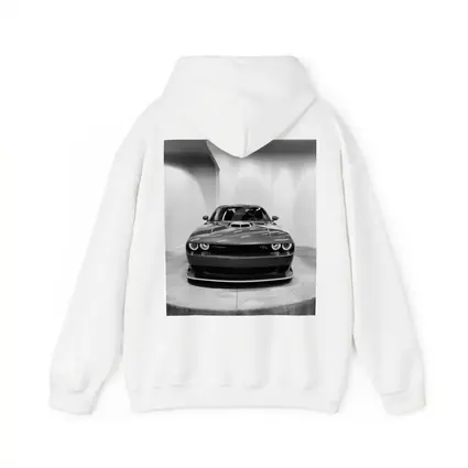 Dodge Challenger Front View Black White