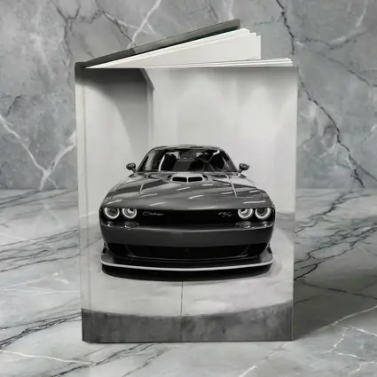 Dodge Challenger Front View Black White