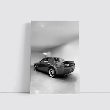 Dodge Challenger Gray Rear Garage Shot
