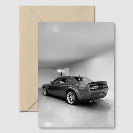 Dodge Challenger Gray Rear Garage Shot