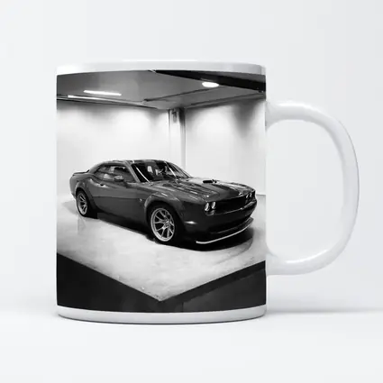 Dodge Challenger Gray Parked Indoor Garage