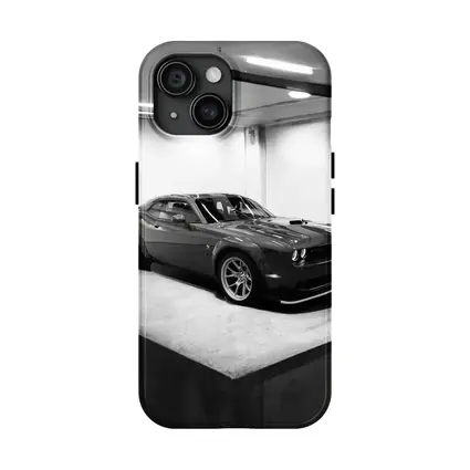 Dodge Challenger Gray Parked Indoor Garage