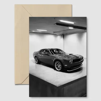 Dodge Challenger Gray Parked Indoor Garage
